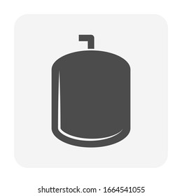 Well pressure tank or expansion vessel vector icon. Part device for installation in water booster and distribution system i.e. plumbing, heating, boiler, reverse osmosis (RO) or water filtration.