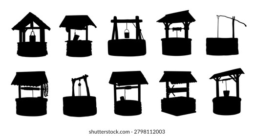 well silhouettes on the white background volume 2