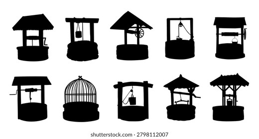 well silhouettes on the white background volume 1