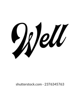 well text on white background.