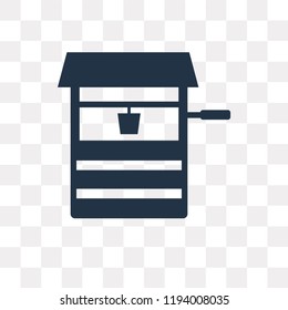 Well vector icon isolated on transparent background, Well transparency concept can be used web and mobile