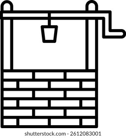 Well Vector Line Icon Design