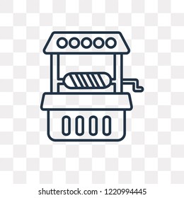 Well vector outline icon isolated on transparent background, high quality linear Well transparency concept can be used web and mobile