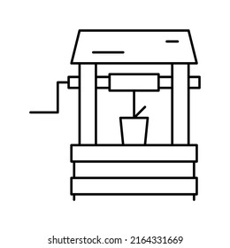 well water line icon vector. well water sign. isolated contour symbol black illustration