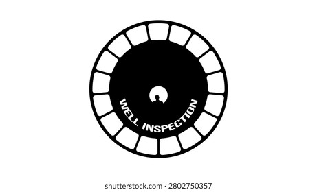 Well Water Testing, black isolated vector silhouette