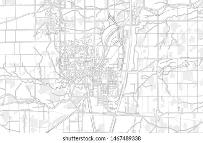 Welland, Ontario, Canada, bright outlined vector map with bigger and minor roads and steets created for infographic backgrounds.