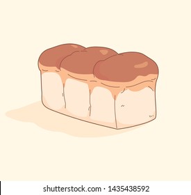Well-baked bread, hand drawn cute vector illustration EPS10