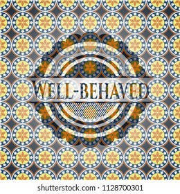 Well-behaved arabesque style badge. arabic decoration.