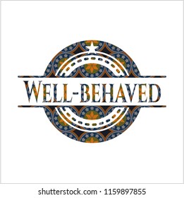 Well-behaved arabic badge background. Arabesque decoration.