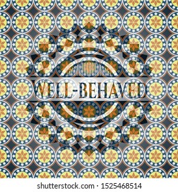 Well-behaved arabic badge background. Arabesque decoration.