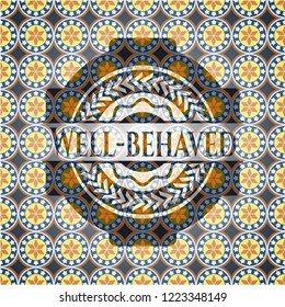 Well-behaved arabic style badge. Arabesque decoration.