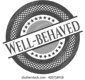 Well-behaved emblem drawn in pencil