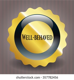 Well-behaved gold emblem
