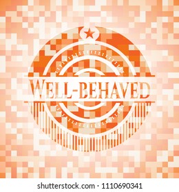 Well-behaved orange mosaic emblem