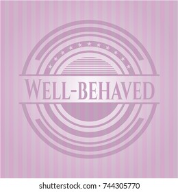 Well-behaved retro style pink emblem