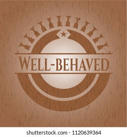 Well-behaved retro wood emblem