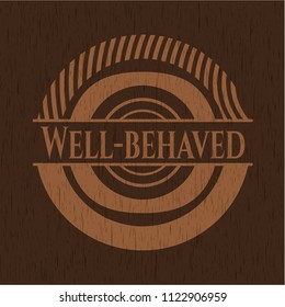 Well-behaved retro wooden emblem