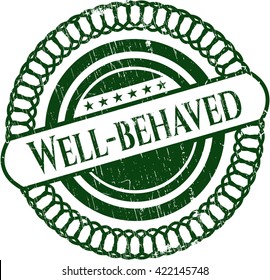 Well-behaved rubber stamp with grunge texture