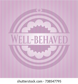 Well-behaved vintage pink emblem