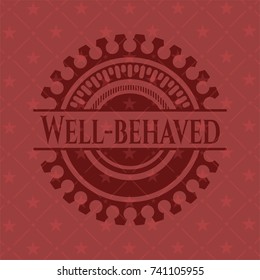 Well-behaved vintage red emblem