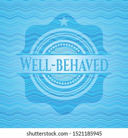 Well-behaved water wave badge background. Vector Illustration. Detailed.
