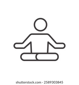 wellbeing icon isolated stroke in black color