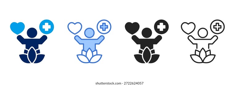 Conjunto de iconos de bienestar Colección de estilo diferente.