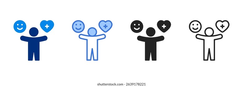 Wellbeing Icon Set Multiple Style Vector Illustration