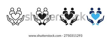 Wellbeing icon set multiple style collection