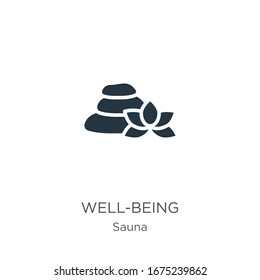 Well-being icon vector. Trendy flat well-being icon from sauna collection isolated on white background. Vector illustration can be used for web and mobile graphic design, logo, eps10