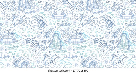 Wellbeing meditation buddha pattern. Lifestyle. 