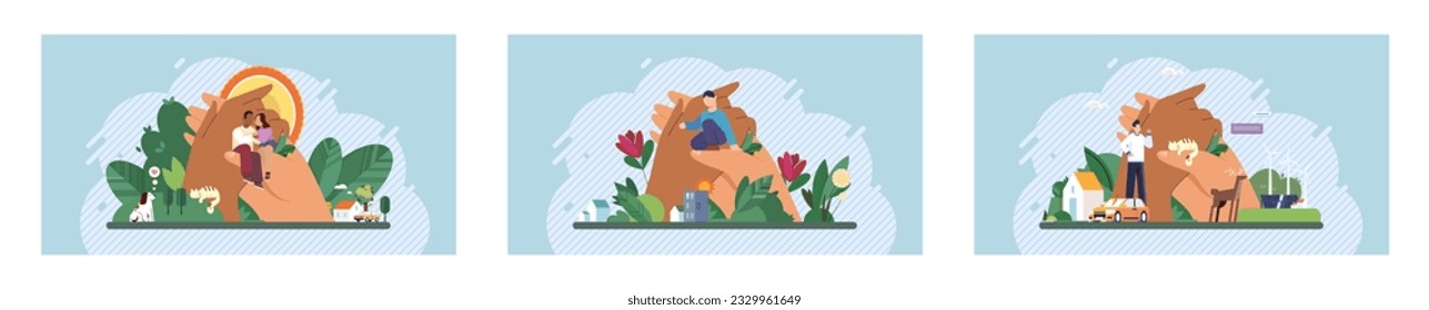 Wellbeing metaphor. Vector illustration. Employee wellbeing, barometer of caring workplace Humcare, heart that beats within every successful team Wellbeing at work, secret ingredient for employee