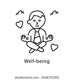 Well-being Vector Outline Style Icon. Eps 10 File
