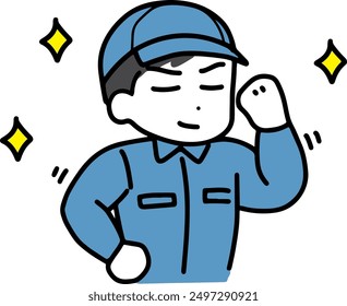 Un hombre bien construido con ropa de trabajo