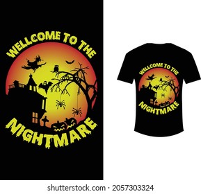 wellcome to the nightmare halloween t shirt design