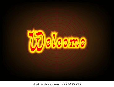 Wellcome sign neon text led light digital graphic design networking internet online electric letters abstract background wallpaper vector illustration