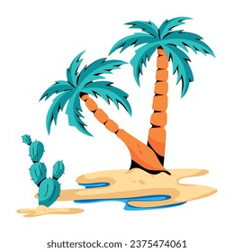 Well-crafted flat icon of island trees  