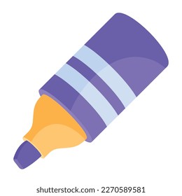 Well-crafted flat icon of a pen marker 