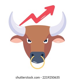 A well-crafted flat icon of uptrend stock 