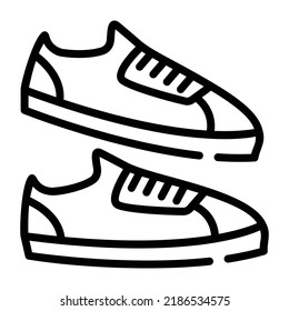A well-crafted linear icon of sneakers 