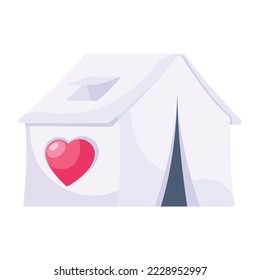 A well-designed 2d icon of donation camp 