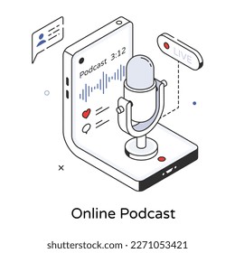 Well-designed 3d icon of online podcast 