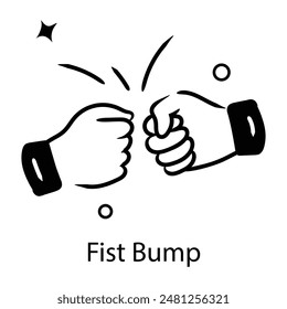 Well-designed doodle icon of fist bump 