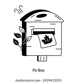 Ein gut gestaltetes Doodle-Icon der Po-Box 