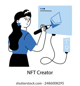 Una mini ilustración de garabato bien diseñado de nft creator 