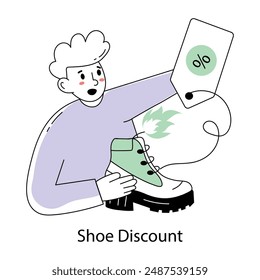 Well-designed doodle mini illustration of shoe discount 
