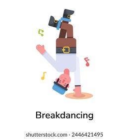 Un icono plano bien diseñado de breakdance 