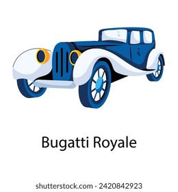 A well-designed flat icon of bugatti royale