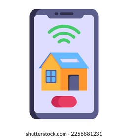 Un icono plano bien diseñado de la automatización de edificios 