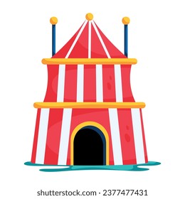 Well-designed flat icon of carnival tent 